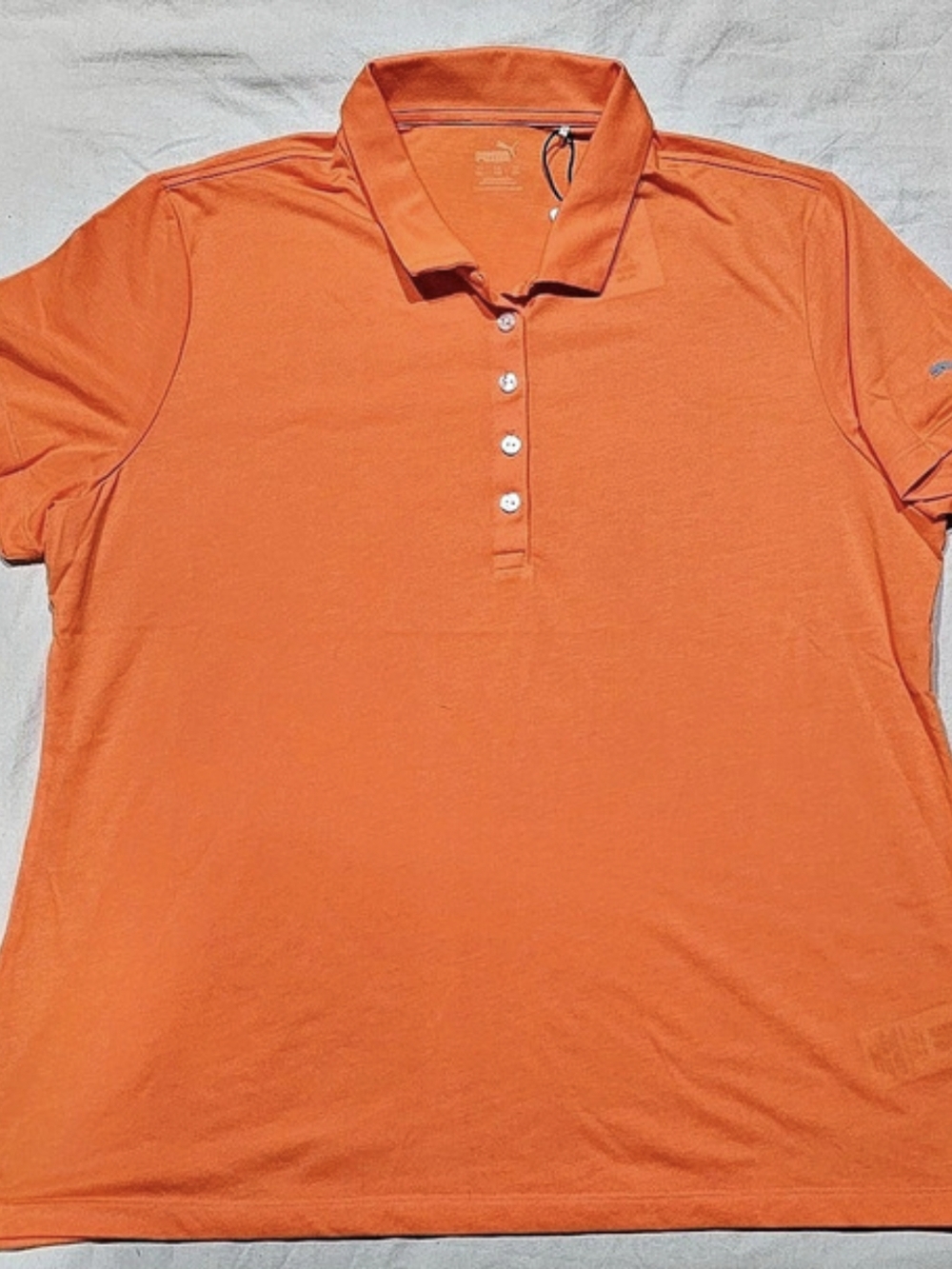 Women's Puma Short Sleeve Fusion Polo Shirt Orange 3XL